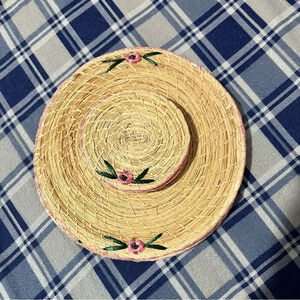 vintage woven straw coasters and placemats set